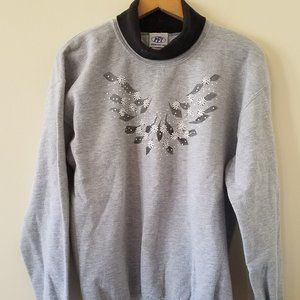 PFI Fashions Inc Grey and Black Sweatshirt Size M